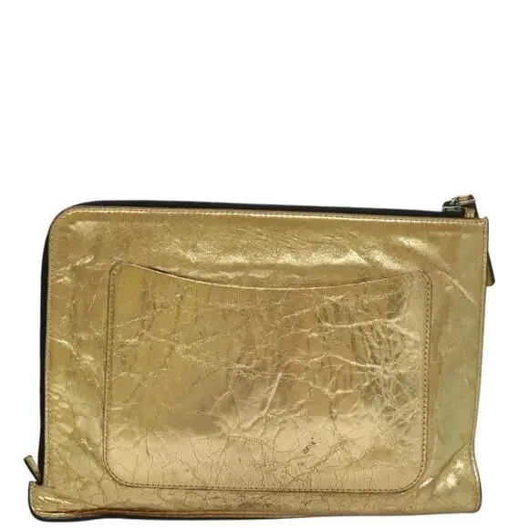 Chanel Clutch Bag Leather Gold CC - Picture 2 of 7